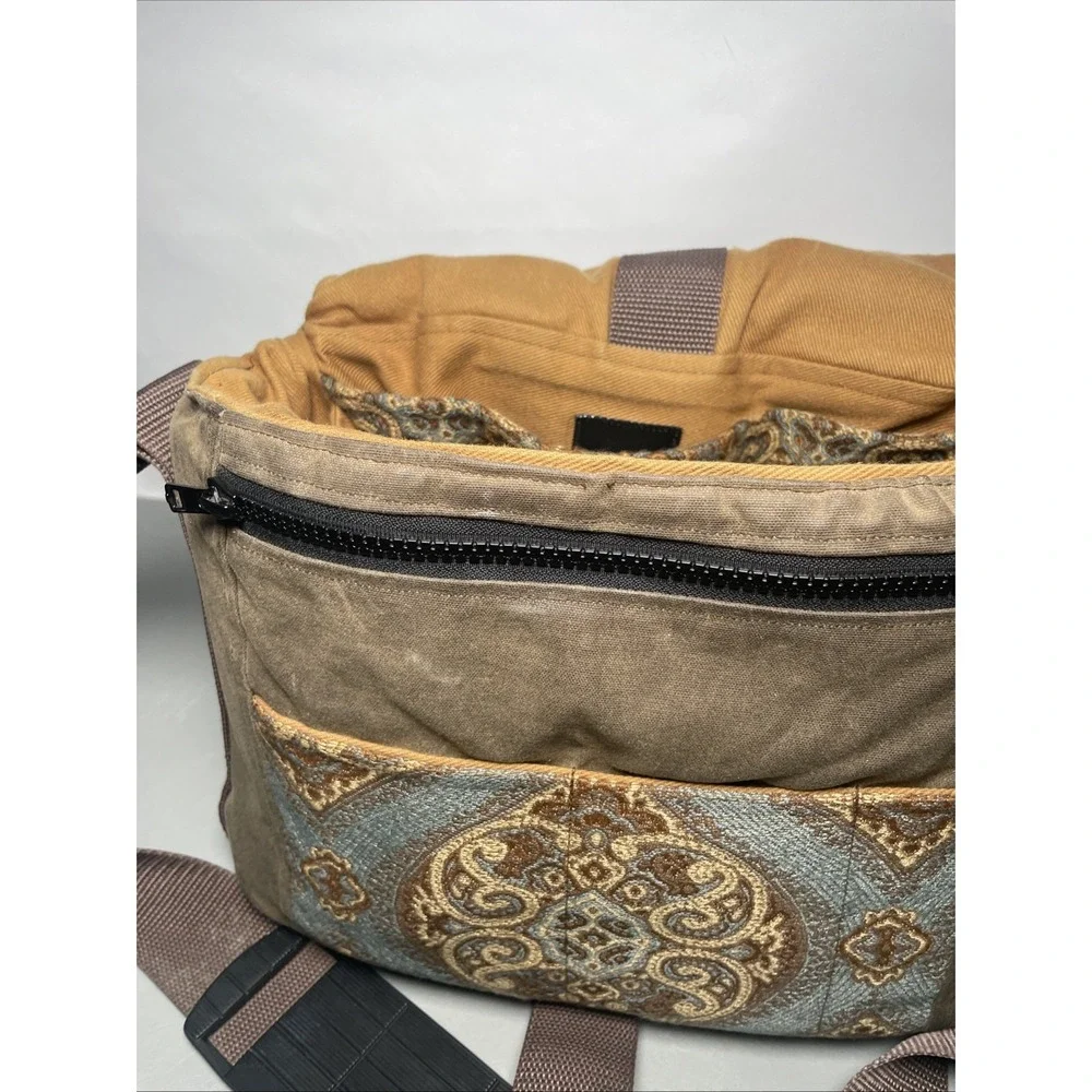 Porteen Gear  Leather Canvas Camera Bag Tapestry Messenger Bag Satchel
